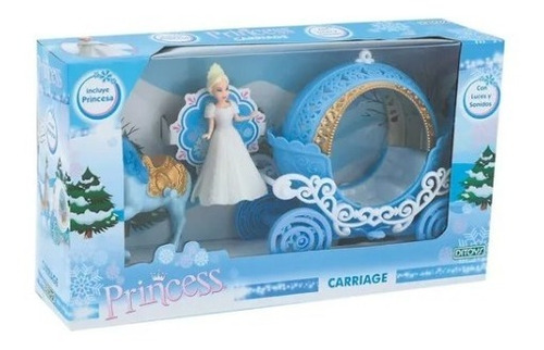 Carroza Princess Carriage Luz Y Sonido Ditoys Celeste