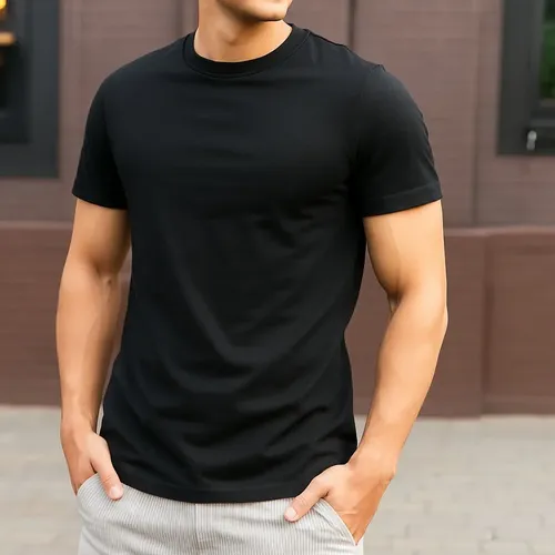 MLB 7338892410 Camisa Basica Meia Manga Masculina Preto JM