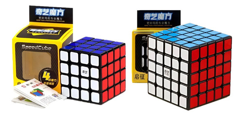 Pack X2 Rubik 4x4  5x5 Qiyi Fondo Negro Speed Cube