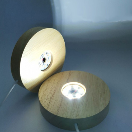 Luces Led Base De Exhibición De Madera Con Soporte De