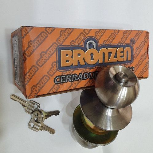 Imagen 2 de 5 de Cerradura Pomo Orbit Acero Inoxidable Llave Y Boton Integrad