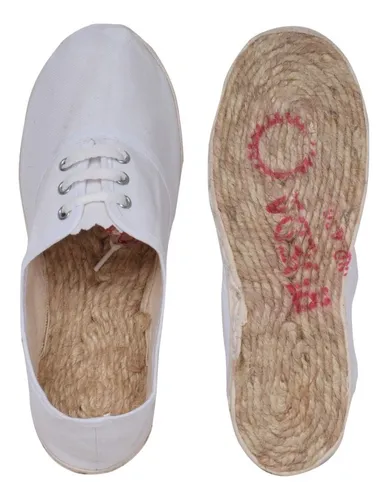 Alpargatas Rueda De Yute Cordones Azul Negro Blanco Nuevas