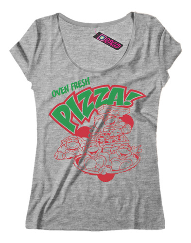 Remera Mujer Las Tortugas Ninja Oven Fresh Pizza P34 Dtg