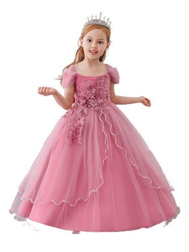 Vestido Infantil Vestido De Princesa Falda Tutú Hombro