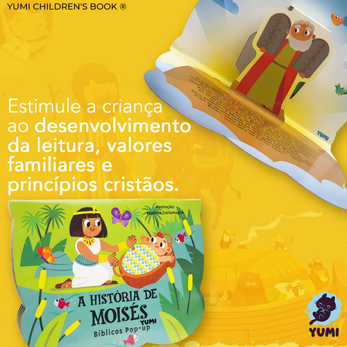 Kit Livro Infantil História De Moisés Em 3d Pop-up + Quebra-cabeça Bíblia Infantil Leia E Divirta-se 3 A 12 Anos