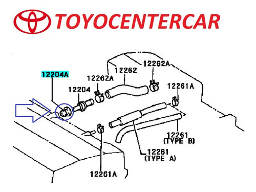 Imagen 6 de 7 de Goma De Valvula Pcv Corolla 99-2000 Sapito