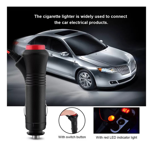 T Encendedor De Cigarrillos Macho De Coche, Conector De 1,5