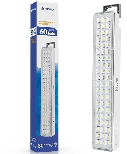 Imagen 1 de 7 de Luz De Emergencia Recargable 60 Leds Luces 2 Intensidades