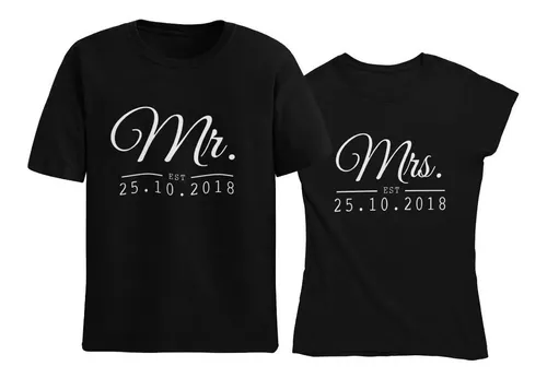 Set D o 2 Playeras Pareja Novios Mes Aniversario De Bodas Cuotas