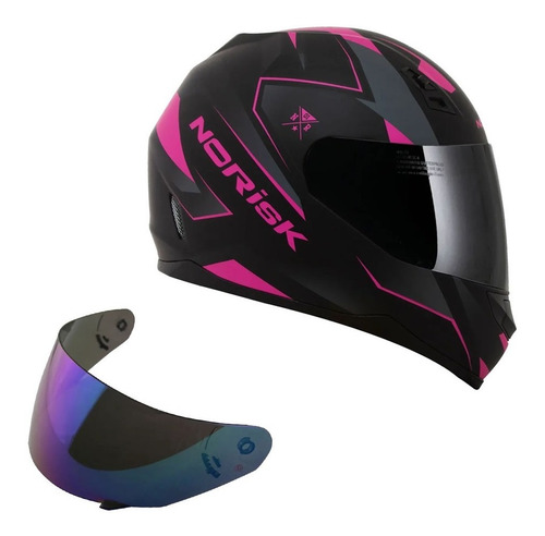 micro Cataract Pig Capacete Norisk Ff391 Stripes Rosa Fosco + Viseira Camaleão | Parcelamento sem juros micro Cataract Pig Capacete Norisk Ff391 Stripes Rosa Fosco + Viseira Camaleão | Parcelamento sem juros