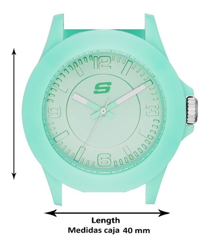 Reloj Dama Skechers Rosencrans Mid Sr6080 Color Blanco Color de la correa Verde claro