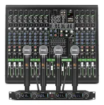 Comprar Winmix Mezclador profesional de DJ mezclador de sonido MRV Pro con interfaz de audio USB mezclador de audio de 12 canales con ecualizador estéreo 16 efectos DSP con sistema de micrófono 4uhf micrófono
