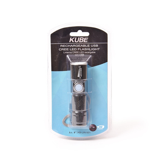 Linterna (recargable Via Usb) Negro Kube Kblin001b