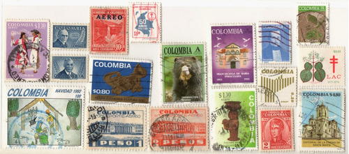 Colombia 18 Estampillas 1945 - 1993 Temas Variados