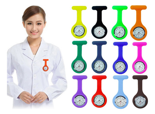 Reloj De Bolsillo Con Solapa De Silicona Para Enfermeras, 12