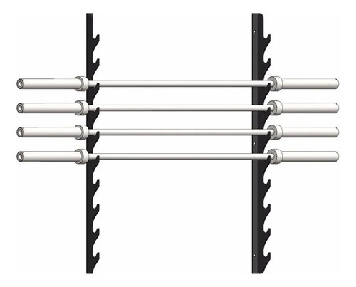 Suporte Haltere Rack De Parede Para Barra Musculação Treino Cor Preto