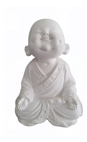 Estatua Buda Menino Meditando Sorrindo Decoração Sem Pintura