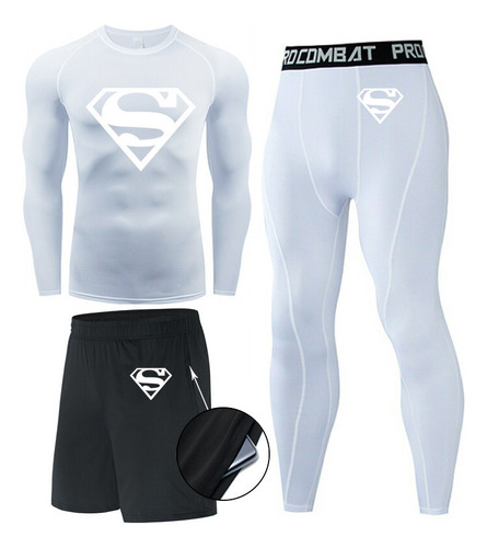 1 Set Deportivo De Compresión Super Heroes Superman, 3 Pieza