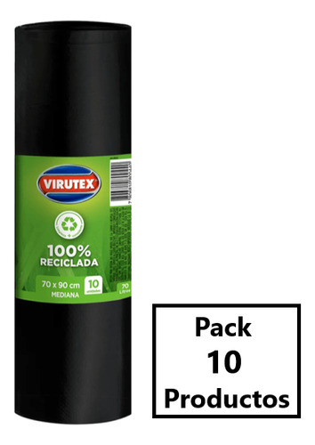 Bolsa Basura Virutex 70x90 Cm 10 Un. (pack 10 Productos)
