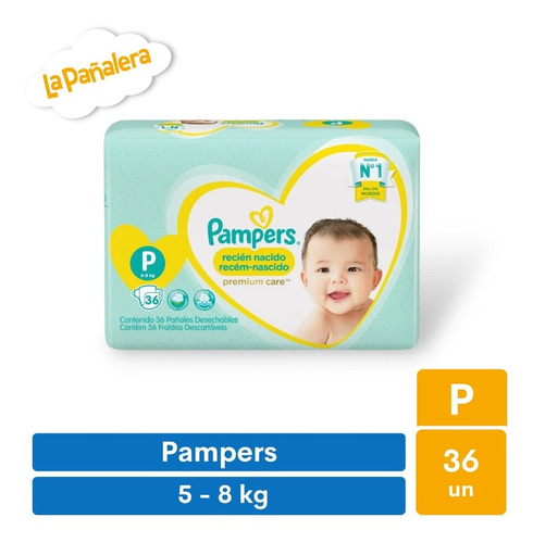 Pañal Pampers Premium Care Talla P 36 Unidades