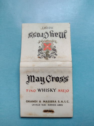 Antigua Cajita Publicidad De Whisky May Cross