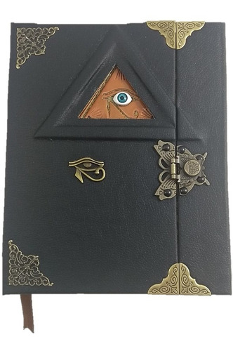 Imagem 1 de 9 de Grimório Maçom Illuminati  Artesanal  Olho E Compasso