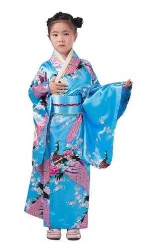 Ropa De Kimono Para Niña, Disfraz Japonés Con Mangas Componi