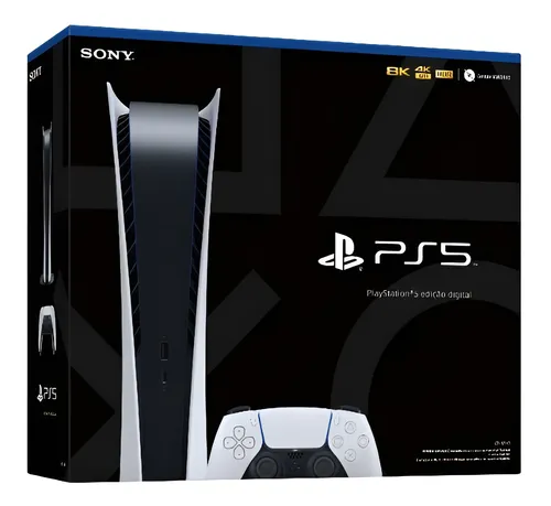 Sony PlayStation 5 Digital Edition 825GB Branco E Preto