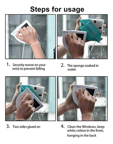 Herramienta Magnética Para Limpiar Ventanas De Vidrio, Limpi Color Blanco