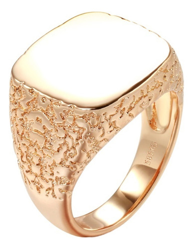 Anillo De Hombre De Color Oro Rosa Brillante Grande