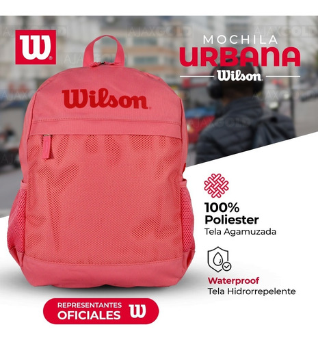 Imagen 4 de 10 de Mochila Wilson Urbana Deportes Reforzada Gym Porta Notebook