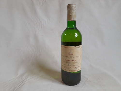 Botella Francesa De Vino Bordeaux, Chateau La Sauvetat 1988