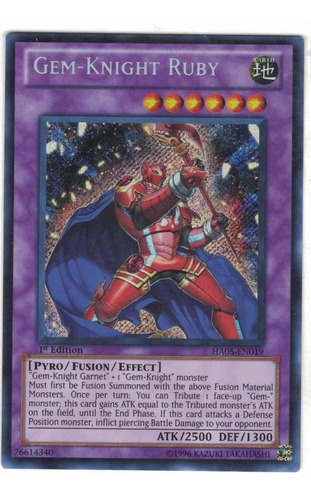 Yugioh Gem Knight Ruby Secret 1st Ha05-en019