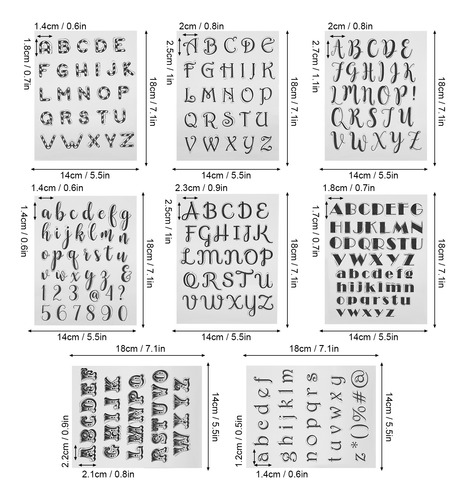 8pcs Letra Sello Transparente Transparente De Bricolaje