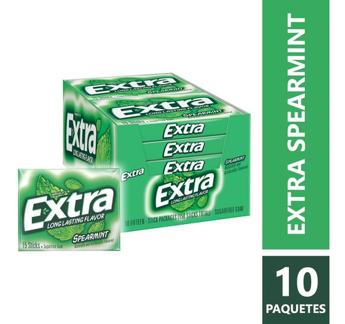 Extra Spearmint Gum Singles X10 Unidades - g a $900