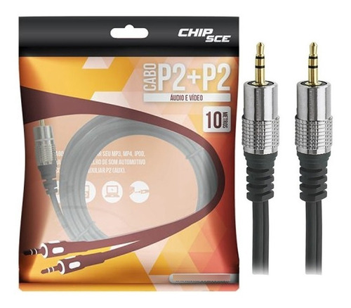 Cabo Audio P2 X P2 10m Profissional Plug Metal Fitz 10 Metro