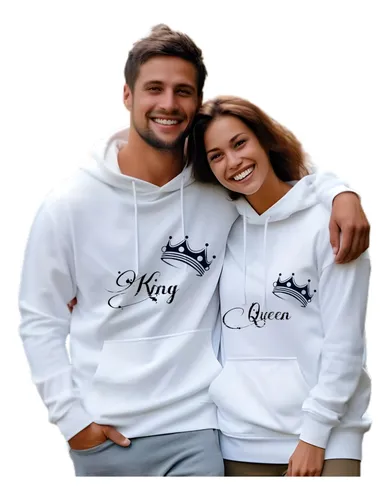 Sudaderas De Parejas Love Duo Amor King Queen Novios Bl