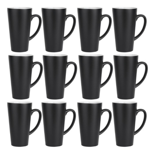 12 Pz Taza Magica Conica Sublimacion Negra 17oz Colormake