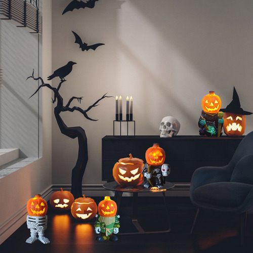 Lâmpada De Decoração De Jardim Com Luz De Halloween De Resin
