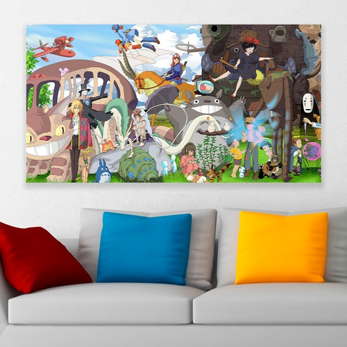 Cuadro Decorativo Studio Ghibli Anime Art 80x50cm