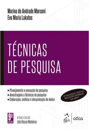 Técnicas de Pesquisa, de Lakatos, Eva Maria. Editora Atlas Ltda., capa mole em português, 2021