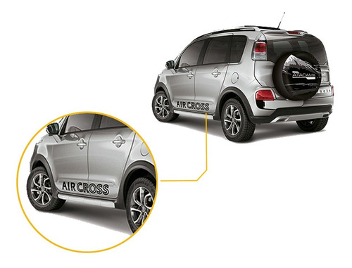 Par Adesivo Lateral Portas Faixa Citroën Aircross 2012 2013