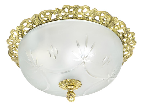 Lustre Bronze Plafon Para 1 Lampada Rendado P
