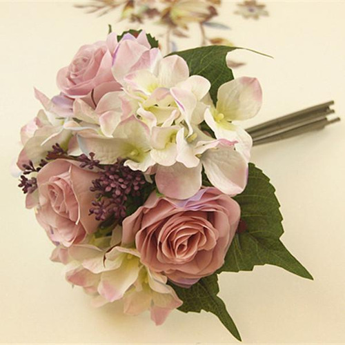 Seda Rosa Flores Artificiales Ramo Hogar Boda Decoración