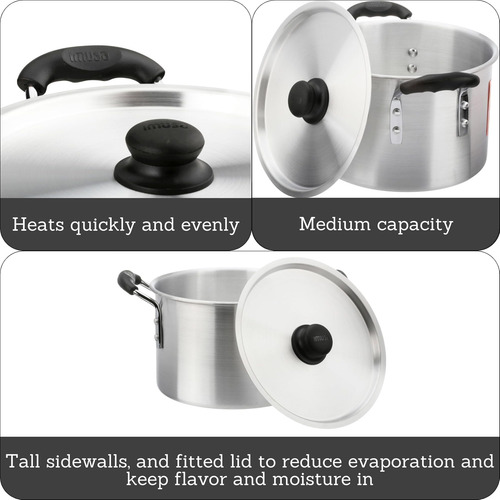 Imusa Ee Uu, Pot De Stock De Aluminio Plateado Imu Con 8