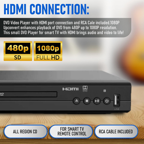 Leitor De Dvd Philips 1080p, Porta Hdmi, Todas As Regiões, C