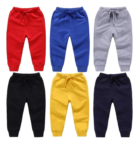 6 Pantalones Para Niños,leggings,pantalones De Puro Algodón.