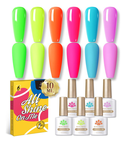 Born Pretty - Juego De Esmaltes De Uas De Gel Fluorescente,