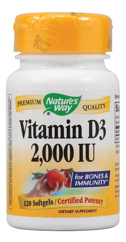 Vitaminas D-3 2000 Ui Nature's Way, 120 Cápsulas Blandas