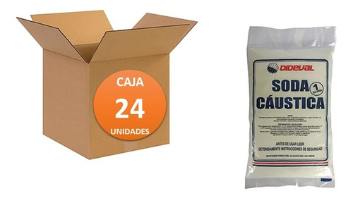 Pack 24 Soda Caustica 1kg Dideval Destapa Desagues Cañerías